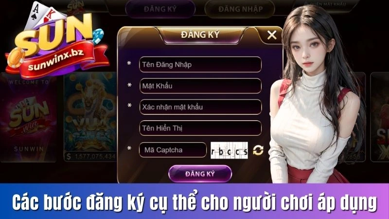 Các bước đăng ký cụ thể cho người chơi áp dụng 