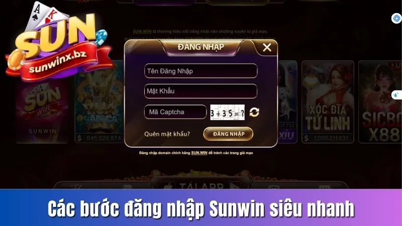 Các bước đăng nhập Sunwin siêu nhanh