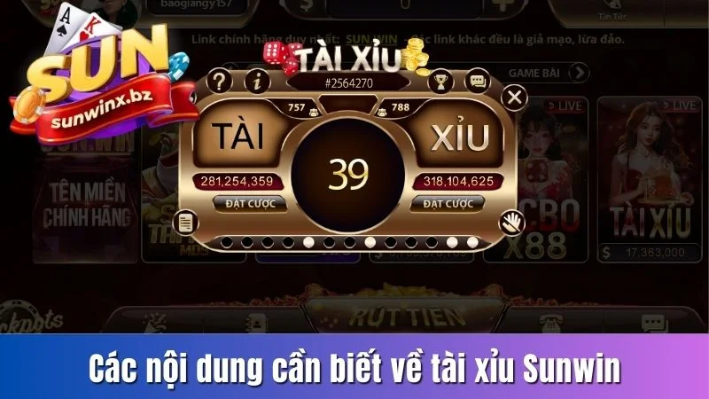 Các nội dung cần biết về tài xỉu Sunwin