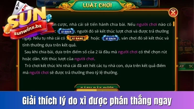 Giải thích lý do xì được phán thắng ngay