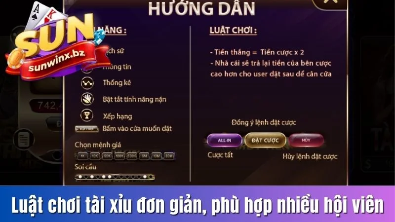Luật chơi tài xỉu đơn giản, phù hợp nhiều hội viên