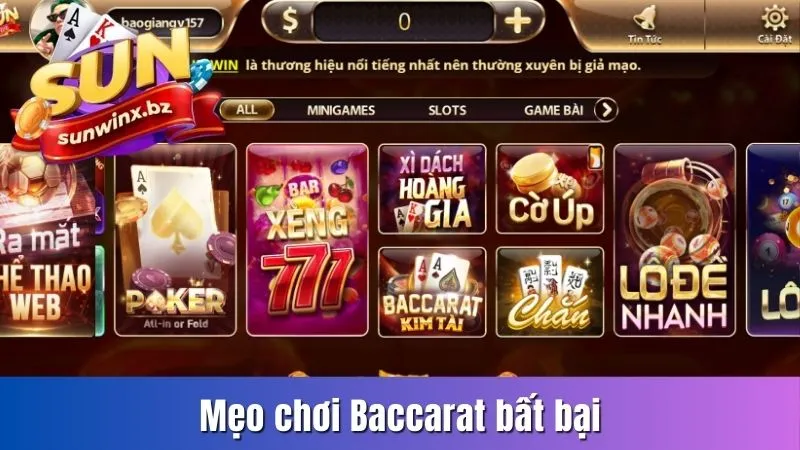 Mẹo chơi Baccarat bất bại