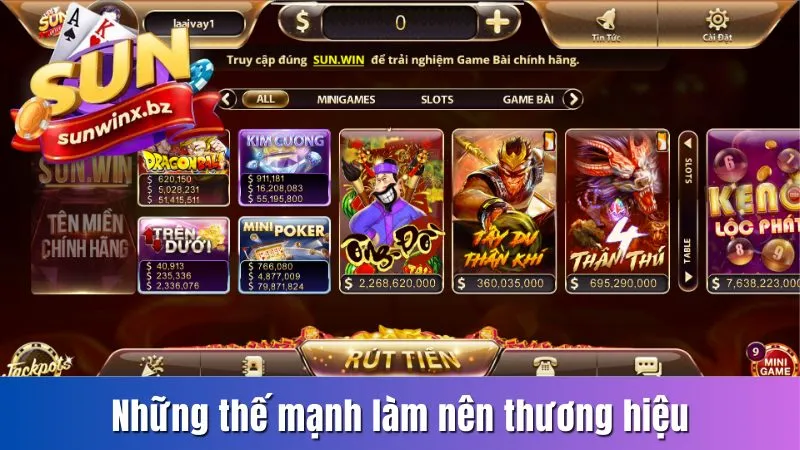 Những thế mạnh làm nên thương hiệu game Sunwin