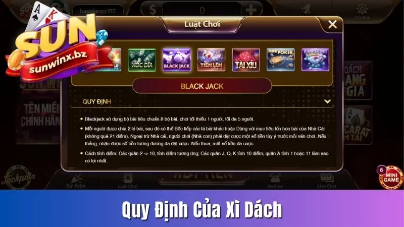 Quy định của Xì dách